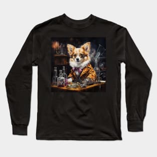 Mad Scientist Corgi Long Sleeve T-Shirt